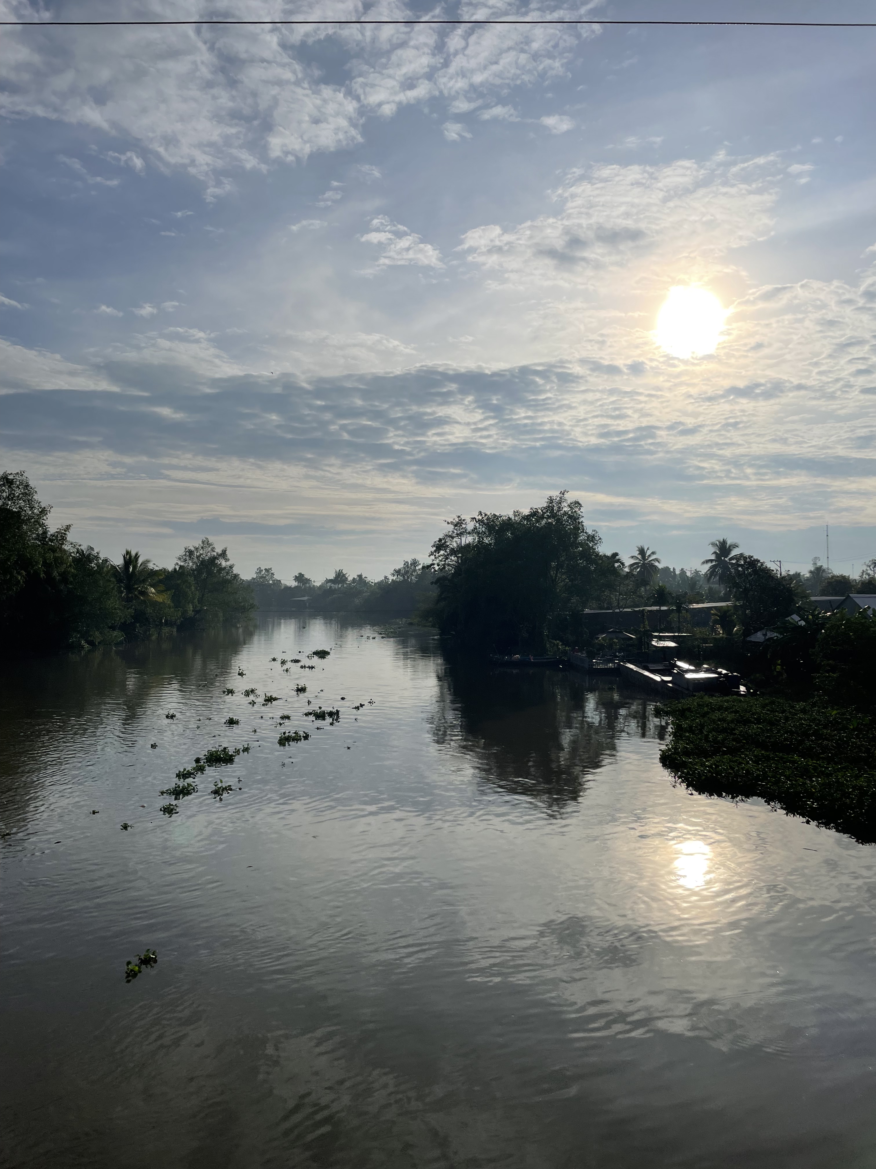 Morgens am Mekong in Vietnam